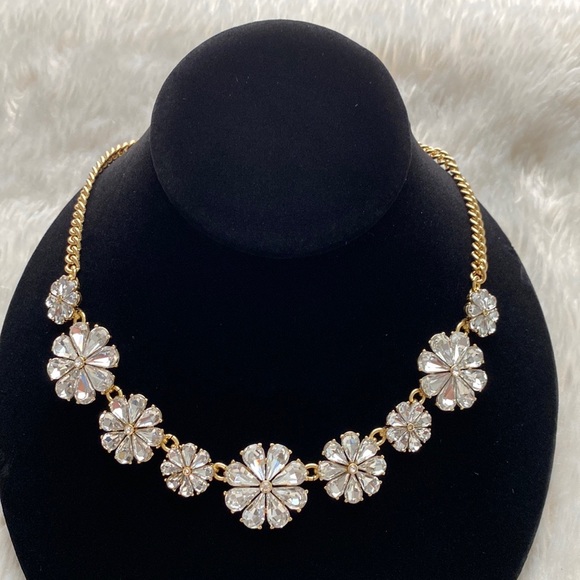 J. Crew Crystal Floral Statement Necklace
